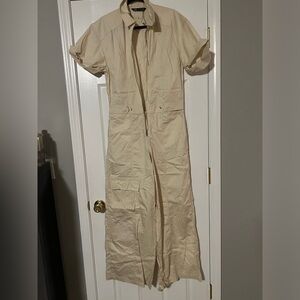 Zara cream painters jumpsuit. New size small
